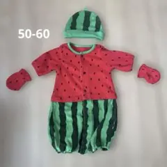 スイカ柄ロンパースセット