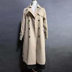未使用級 トレンチコート ロング ベージュ S レディース M相当 バイカラー