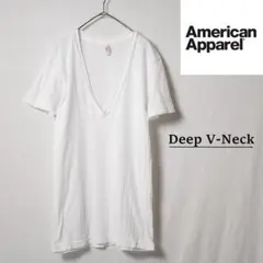 American Apparel ディープVネック Tシャツ 白 Sのサムネイル