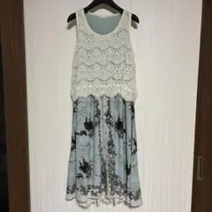 アクシーズファム　ノースリーブ　ロングワンピース　水色