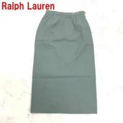 A6950 ラルフローレン ロングスカート タイト ウール 裏地あり 緑系 ７のサムネイル