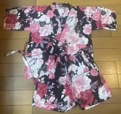 甚兵衛　花柄　黒