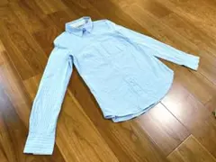 H&M 爽やかな水色ストライプシャツ Sサイズ