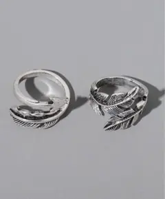 シルバーリング　フェザー　メンズ　レディース　指輪　ヴィンテージ 18号　2個