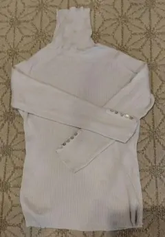 タートルネック綿ニットセーター淡い グレー