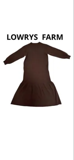 LOWRYS FARM ニットワンピース 長袖 ダークブラウン
