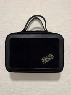 FEILER フェイラー　ブラック ハンドバッグ ベルベット　レザー