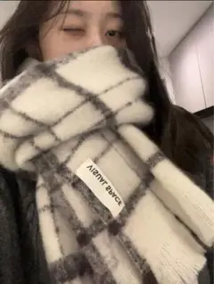 チェック柄マフラー