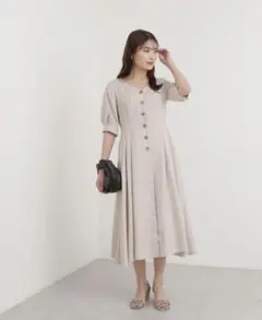 ナチュラルビューティーベーシック　トレンチディテールワンピース　シャツワンピース