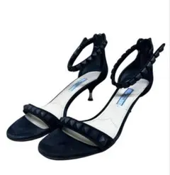 PRADA ブラックサテン サンダル