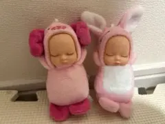 動物コスチュームのぬいぐるみ人形2体セット