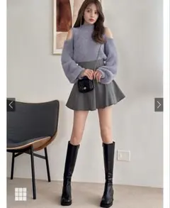 スクエアトゥロングブーツ[zr720]