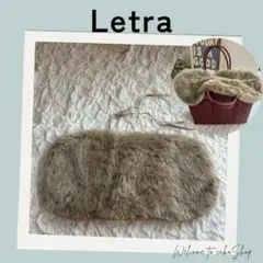 美品》レトラ　Letra　エコファー　バックカバー　ファー　リボン　ベージュ