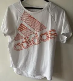 adidas ホワイト Tシャツ 大きなロゴ