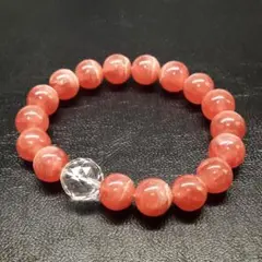 14日限定価格！高品質 インカローズと水晶の天然石ブレスレット パワーストーン