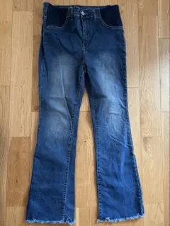 ダークブルー フレアパンツ マタニティ