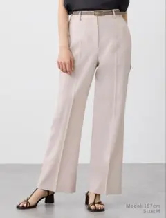 ANAYI】美品＊スラブツイルクロップドパンツ ホワイト 36 - メルカリ