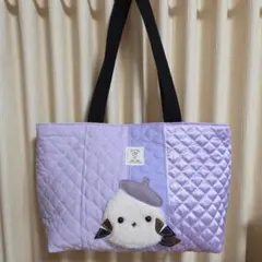 ●三種のパープル●トートバッグ　もふもふすぎるシマエナガ　ハンドメイド