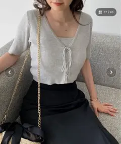 ナイスクラップビスチェ付きカーディガンSET