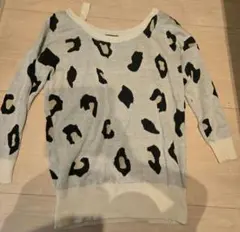 レオパード柄 ヒョウ柄 ニット セーター オフショルダー