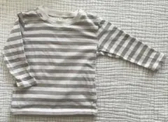 無印良品　ロンT カットソー　ボーダー　90cm