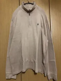 RALPH LAUREN ポロラルフローレン ハーフジップ ベージュ スウェット