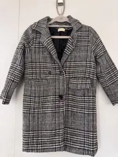 キッズ チェスターコート 140 グレンチェック　秋冬 美品