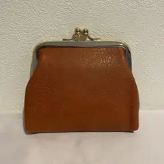 がま口 財布 コインケース ブラウン 小銭入れ コンパクト シンプル