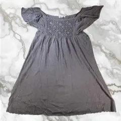 00's vintage CLEF DE SOL グレー ワンピース L b43