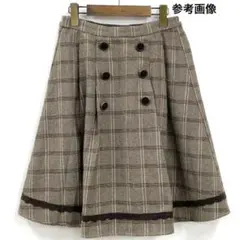 新品未使用タグ付き★axes femme チェック柄前釦スカート　茶色　膝丈