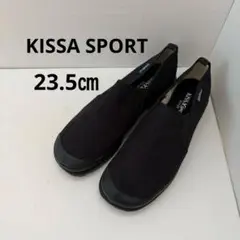 未使用❣️KISSA SPORTキサスポーツ ブラック スリッポン ラバーソール