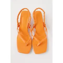MOUSSY SHIRRING STRAP TONGS サンダル　オレンジのサムネイル