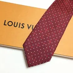 未使用級 ルイヴィトン Louis Vuitton ネクタイ レッド モノグラム