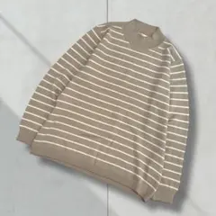 2941【ジェーンモア】セーター　長袖　ボーダー　オンワード樫山　ベージュ