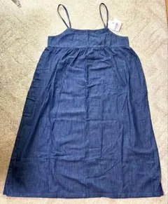 yuni 新品タグ付き デニムキャミワンピース ロング 日本製 綿100