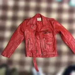 レッド ダブルライダースジャケット