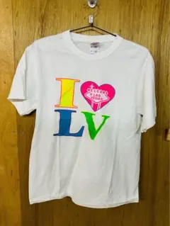 I LOVE LV ラスベガス 白Tシャツ　VINTAGE 古着　アメカジ　US