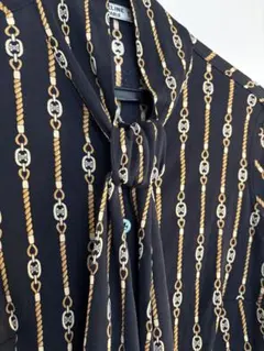 ヴィンテージ　CELINE チェーン柄 長袖シャツ　ブラック　ボウタイ　長袖 2026年最新】CELINE カラー：ブラック系 長袖の人気アイテム - メルカリ