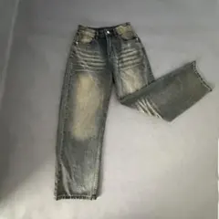ヴィンテージ加工 ワイドデニムパンツ