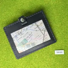 S444⭐️ブラック×ブラック⭐️ロック機能付の社員証・IDカード・交通カードケース