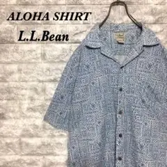 L.L.Bean エルエルビーン 総柄 ライトブルー 半袖 シャツのサムネイル