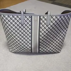 Tory Burch チェック柄トートバッグ グレー