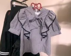 evelyn チェック柄ブラウス