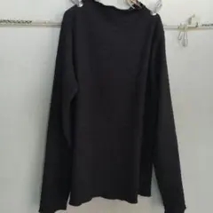 新品ハイネックカットソー☆定番シンプルブラック ポコポコ素材 モード系