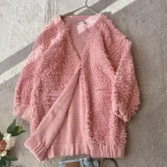 ループニットカーディガン(F)オーバーサイズ/上着/羽織り/アウター/ジュエティ