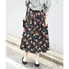 Spick&Span☆ヴィンテージフラワータックスカート 38サイズ