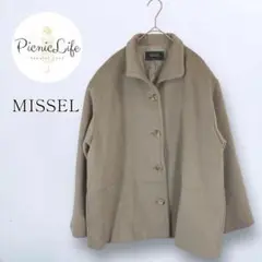 美品【ミゼール】アンゴラ混ウールジャケット ステンカラーショートコート XL