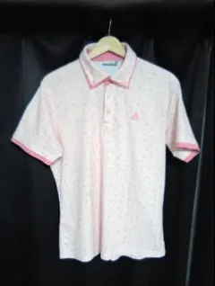 adidas ドット柄 ポロシャツ ピンク