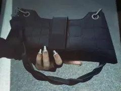 黒 クロコダイル風 ショルダーバッグ