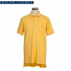 RALPH LAUREN ポロシャツ S イエロー 刺繍ロゴ 綿100％